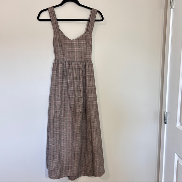 Plaid Midi Dress size Small - Picture 2 of 9
